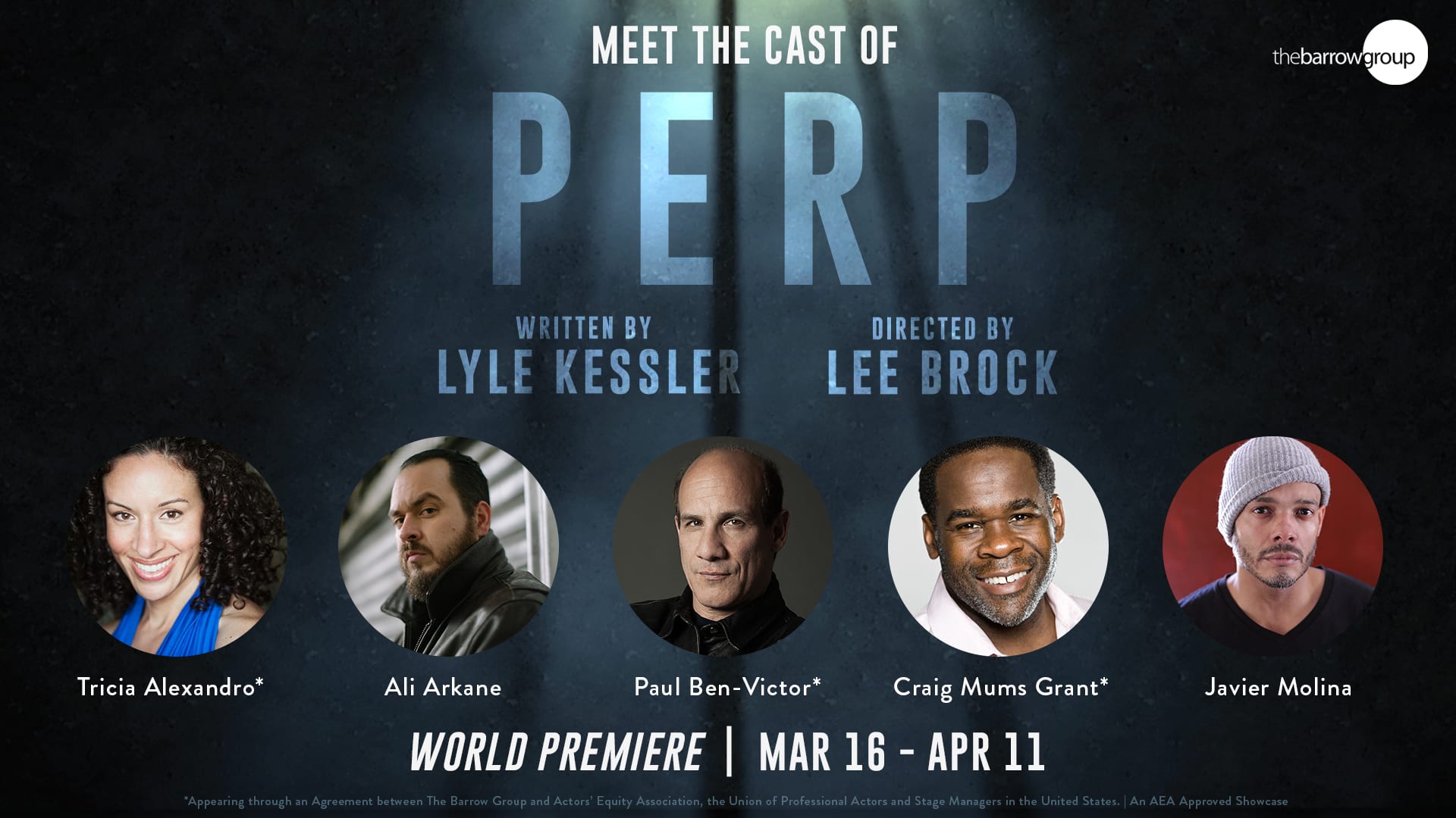 Cast of Perp play, banner
