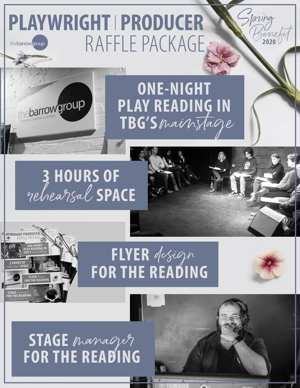 Playwright/ Producer,  2020 Spring Benefit Raffle Package